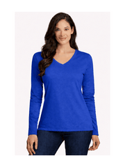 Ladies Womens V Neck Long Sleeve Plain Slim Fit Basic Top Stretchy T-Shirt 8-26