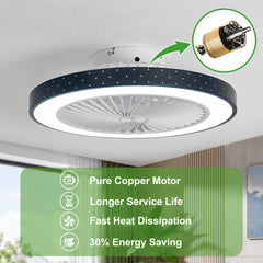 Ceiling Fans with Lights, Fan Lamp, Ceiling Lamp with Fan, Modern Lamp Fan, LED Ceiling Lights with Fans for Kid Room, Bedroom, Study Room, Office, Living Room