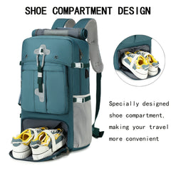 ENOSHI Airline Approved Travel Backpack with Shoe Compartment & 43.94cm Laptop Sleeve - USB Charging Port, Adjustable Straps, Mesh Pockets - Durable Polyester Gym, Business & Weekend Backpack for Men & Women (Light Gray), Workout Gear, Functional Compartm