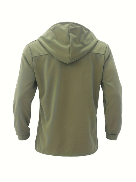 2024 Foreign Trade New Product Men'S Mid-Length Slim Fit Windbreaker Hooded Casual Pure Coat Performance Clothing