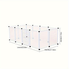 DIY 12 Panels Pet Fence Puppy Pen Crate Cage with Door Dog Rabbit Playpen Metal Enclosure
