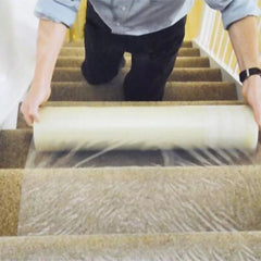 60cmX50/100m Carpet Floor Protection Floor Stairs Protection Film Protector Clear Cover Roll Self Adhesive Carpet