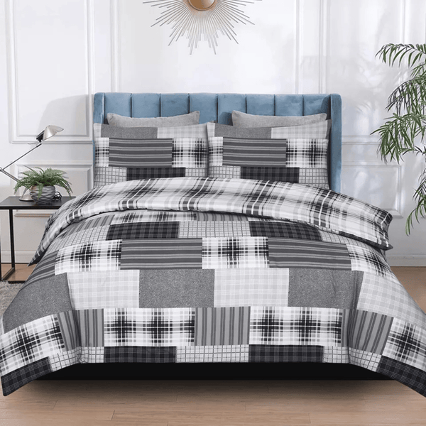 Premium Microfiber Printed Duvet Quilt Cover Set – Floral Patchwork Bedding, Single to Super King