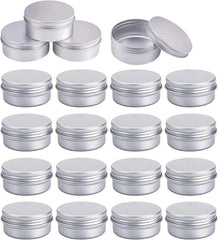 20Pcs 15 Ml Aluminium Tin Jars Empty Cosmetic Jars Sample Containers Pots Lip Balm Containers Small Tin Cans with Lids Travel Pots for Toiletries Travel Makeup Creams Powder Mineral DIY Candles