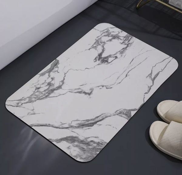 Grey,Quick Dry Diatomite Bath Mat - Clean Slate (Marble)