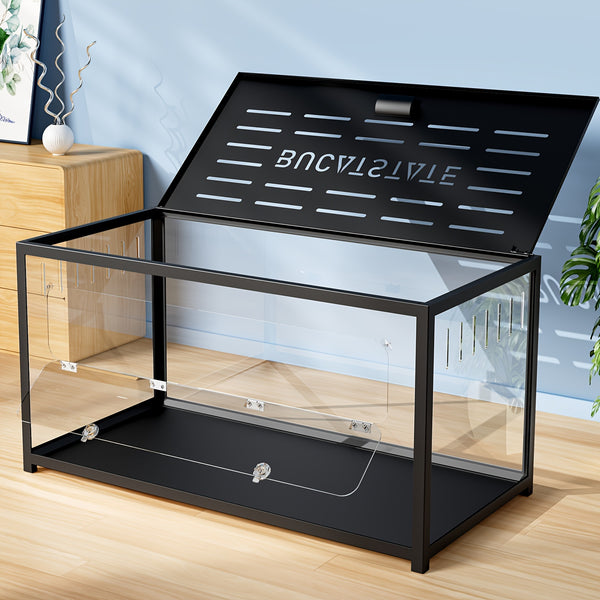 (Only 100cm Free 20L Paper Bedding)BUCATSTATE Hamster Cage Metal 2.0 80/100cm - Large Stackable Habitat For Small Animals, Deep Burrow Design, Easy Assembly, Dwarf & Syrian Hamsters, Guinea Pigs, Gerbils, Reptiles