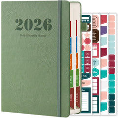 2026 Diary, A5 Diary Planner Daily and Monthly, Diary Page a Day Form January 2026 to December 2026, with Monthly Tabs | 4 Planning Stickers | Inner Pocket, 21.5 X 14.5cm