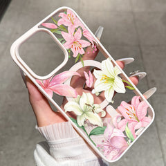 Phone Case - Apple Magnetic Phone Case with Lily Flower And Butterfly Design, Transparent Anti-Drop Protective Cover, Compatible with for Iphone 17 Air/16/15/14/13/12/11/Plus/Pro/Pro Max And Galaxy S22/S23/S24 FE/S25/S26 ULTRA PLUS. It Is The First
