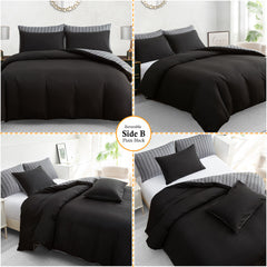 Luxury Reversible Duvet Cover Set with Matching Pillowcases – Single, Double, King & Super King Sizes – Soft Breathable Microfiber Bedding Set UK – Brick Pattern