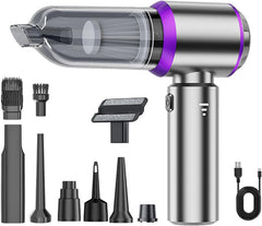 Flexup V-21 Blower & Vacuum, Three Speed Adjustment Functions, Portable & Rechargeable High Power Handheld Cordless Vacuum for Car, High Suction Power, Wireless, Brushless (Black)