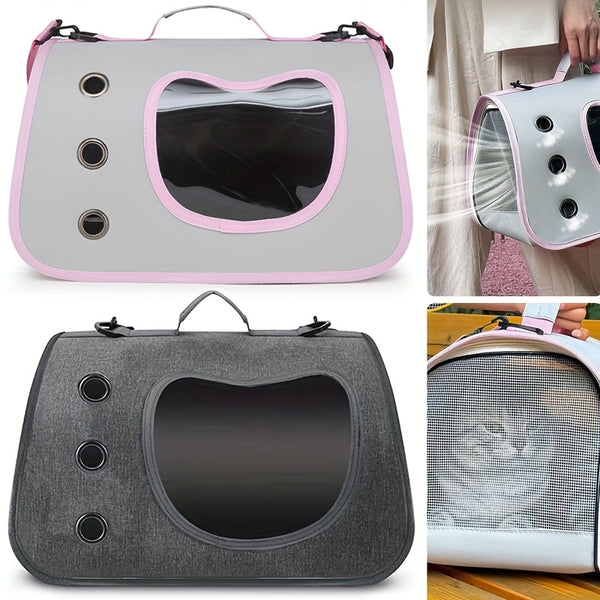 Large Pet Carrier Bag - Portable Folding Dog & Cat Travel Crate Cage with Zipper Closure, Spacious Interior, Front Door Window & Side Ventilation Mesh - Lightweight & Sturdy for Airplane, Car, Vet Visits - Safe & Comfortable Carrier for Medium Dogs, Cats,