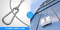 Lubluelu Auto Window Cleaning Robot | Upgraded 4 Water Spray & 8-Layer Safety Protection System, 7500KPa Suction Power, Anti-Falling and Edge Detection Sensors, Remote Control, Rechargeable Battery, For High-Rise Windows, Tiles and Glass