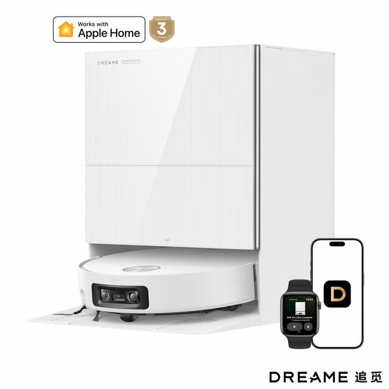 Dreame X60 Pro Ultra Complete Robotic Vacuum & Mop with Self-Cleaning and Auto-Empty in White