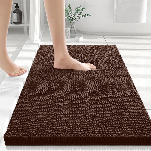 1pc Soft Chenille Bath Mat – Durable Chenille Rug with Non-Slip Backing, Stylish Bathroom Rug, Machine Washable Bath Mat, Non-Slip Area Rug for Shower Room & Home Use