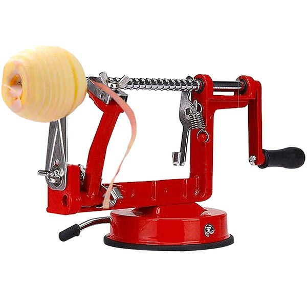 3-in-1 Apple Peeler Slicer Corer Machine Kitchen Potato and Vegetable Machine - Red