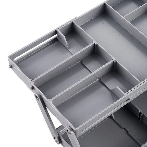 Dining Set Drawer Organizer Box, Collapsible Drawer Organizer 3 Tiers 3 Tray Folding Portable Expandable Desk Organizer Trays for Office Supplies Kitchen Gadgets Utensils Jewelry Makeup