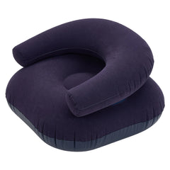 73*73*52cm U-shaped Outdoor Leisure Inflatable Sofas, Portable Inflatable Mattresses for Home Use, with Backrest, Foot Pump Included, Durable and Wear-resistant, Suitable for Home, Camping, Beach and Travel Use Green/Purple
