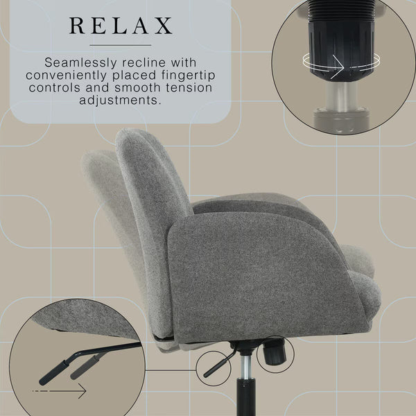 Henredon Murphy Fabric Office Chair, Grey