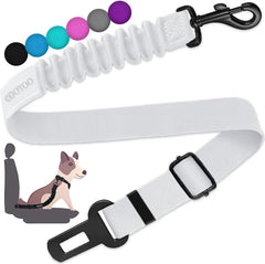 COOYOO Dog Seat Belt,Retractable Dog Car Harness Seat Belt for Car Adjustable Nylon Pet Safety Seat Belts Heavy Duty & Elastic Bungee Buffer