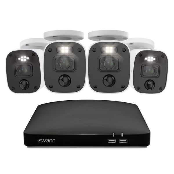 Swann 4MP (2K) DVR 8 X Channel / 4 X PRO-2KMQB Bullet Cameras with 1TB HDD, SWDVK-8468042KMQB-EU