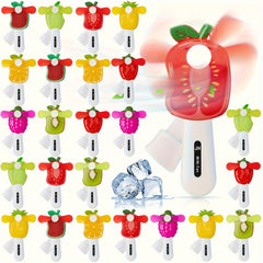 5pcs Mini Manual Fruit Design Fan Cute Handheld Cooler Fruit Series Hand-Cranked Small Fans Portable Summer Essential with Random Colors, Party Supplies, Summer Party Gifts, Can Be Given to Guests As Gifts, No Battery Needed