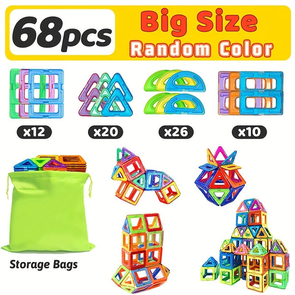 DIY Magnetic Building Blocks, Large STEM Construction Toy Set