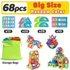 DIY Magnetic Building Blocks, Large STEM Construction Toy Set