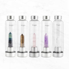 Crystal-Infused Water Bottle – 7200ml Premium Steel & Glass Hydration Bottle with Natural Healing Stones for Stress Relief, Mental Clarity & Spiritual Wellness