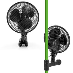 Plant Tent Clip-On Fan, Featuring a Newly Designed Long-Life EC Motor, Dual-Speed Adjustable Fan, 90° Rotation, 22Cm Diameter, Ideal for Hydroponic Systems And Circulation Cooling in Grow Rooms