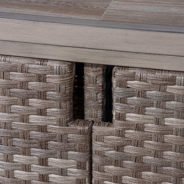Sunvilla Taylor 5 Piece High Dining Wicker Bar Set + Cover