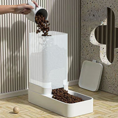 Pet Feeder Pets Food Feeder and Waterer Set 3.8L 2.1kg, 29*13.5*28.5cm, Travel Supply Feeder and Water Dispenser for Dogs Cats Pets Animals