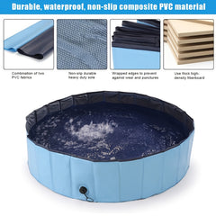 Foldable Dog Paddling Pool Pet Cat Swimming Pool Indoor/Outdoor Collapsible Summer Bathing Tub Shower Tub for Spring Outdoor Shower Play in Water