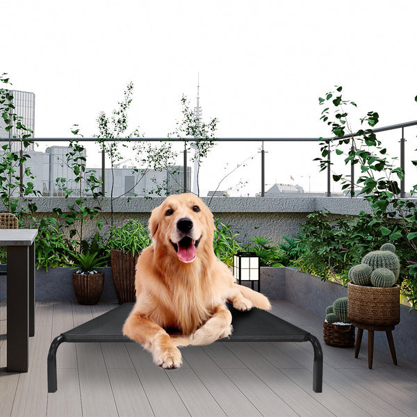 Metal Frame Elevated Dog Bed Portable Raised Pet Cot with Washable Mesh No-Slip Rubber Feet for Indoor & Outdoor Use, Small/Medium/Large to choose