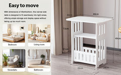 Bedside Table Cabinet Side End Coffee Tea Table Nightstand Storage Shelf