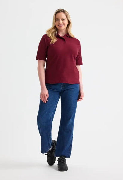 Uneek Clothing UC106 Women's Classic Short-Sleeved Poloshirt - Uniform, Casual or Office Wear | 50/50 Cotton Polyester | Plain Tee Top for Ladies, Side Vents