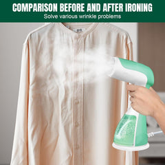 1800W Handheld Clothes Steamer, Portable Garment Steamer Clothing for Home Office Travel, 30s Fast Heat-up Powerful steam Iron with 300ML Large Water Tank, Mini Compact Fabric Wrinkle Remover