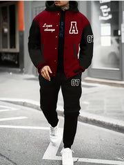 Men'S 2pcs A07 Fashion Casual Athletic Baseball Suit Set - Printed A07 Without Inner And Hat - Starry OBM