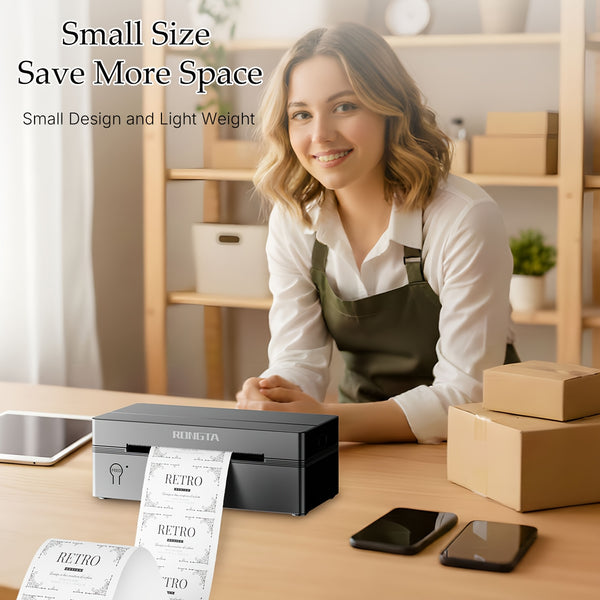 Rongta RP425 4x6 Thermal Shipping Label Printer, Wireless Desktop Printer For Mailing & Packages, Compatible With IPhone & Android & Window, Perfect For Small Business & Home Office, Rongta