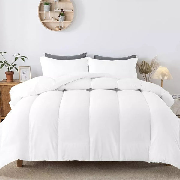 Luxury Hotel Style 1pc Duvet Quilt Insert Comforter Heavy Filling Breathable Fluffy– All Seasons Comfort – Lightweight Summer to Warm Winter – 4.5 10.5 13.5 15 Tog – Single Double Super King Bedding Size