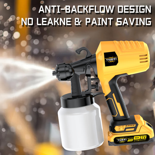 High Pressure and Low Flow HVLP Spray Gun, Suitable for Indoor and Outdoor Walls, Wood, Fences, Decks, Furniture - Including Adjustable Spray Mode and Ergonomic Design, Simple, Portable and Wireless, Suitable for Family Christmas Gifts.