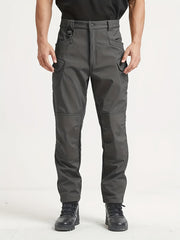 1PC Men's -Lined Warm Tactical Cargo Pants, Thick Winter Style, Multi-Pocket, Windproof Snowproof, Micro-Stretch Fabric, Suitable for Outdoor Hiking, Fishing, Casual Outings, No Belt