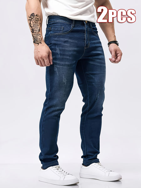 Men'S Skinny Jeans 2pcs Set