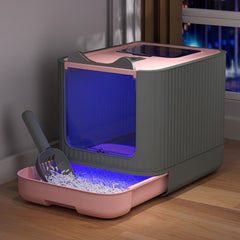 Cat Litter Box, Plastic Pet Toilet, Removable Litter Box, Large Cat Litter Box Hooded Litter Tray Drawer, UV Sterilization and Deodorization, Provide Your Cat with A Comfortable Place