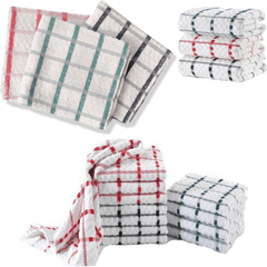 Tea Towels Extra Large, 100% Cotton Towels For Kitchen Soft & Absorbent Dish & Bar Towels Lint Free Cleaning Towels Set Available in Multicolors Local Warehouse UK