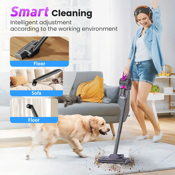 4-in-1 Handheld Vacuum Cleaner Ultra Lightweight Cordless Stick Vacuum, 8000 Pa Powerful Suction- High-Speed Motor, Vacuuming & Mopping & Sweeping, Suitable for Home, Carpets, Pet Hair Cleaning, Easy to Operate and Store,60dB Low Noise, 3000 mAh, Carpet C
