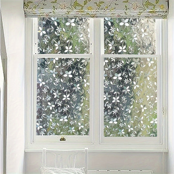 1 Roll Of Self-adhesive PVC Glass Static Window Film Window Sticker, Suitable for Floor-To-Ceiling Windows in Bathrooms And Restrooms, UV Resistant, Transparent And Opaque Window Film for Living Room Home Decoration