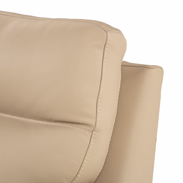 Nicoletti Atlanta Beige Leather Power Reclining 2 Seater Sofa