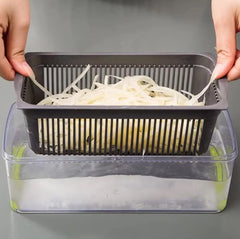 15-in-1 Fruit & Vegetable Grater Set - Kitchen Multi-Tool with 8 Interchangeable Blades (Gray Green) - Includes Dicer/Shredder/Slicer Functions