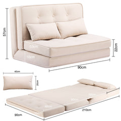 Folding Sofa Bed Adjustable Lazy Tatami Sofa Convertible Floor Couch 5 Levels Adjustable Backrest Lounge Chaise for Living Room Bedroom Guest Room