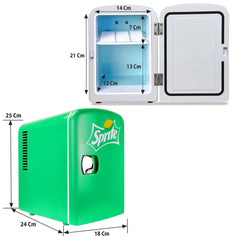 Coca Cola 4L Mini Fridge Sprite 6 Can Portable 12V Cooler / Warmer in Green
